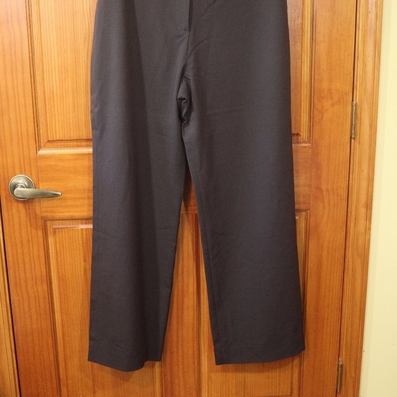 Eun Hwa Paris Black Flat Front Wide Leg Dress Slacks 46 - Picture 6 of 9